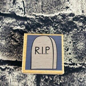 Katie + Co Studio G Hampton R.I.P Headstone Rubber STAMP for Halloween
